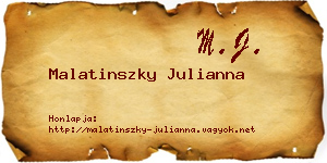 Malatinszky Julianna névjegykártya