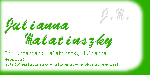 julianna malatinszky business card